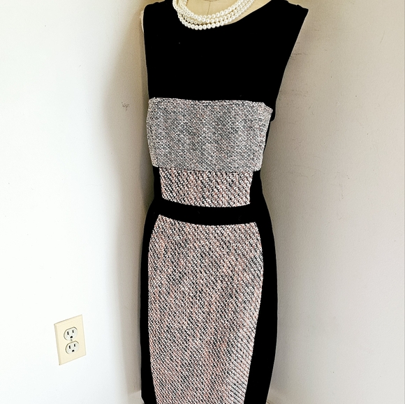 YOANA BARASCHI NYC SEXY TWEED PONTE KNIT COCKTAIL DRESS RUNS SMALL - Picture 3 of 9